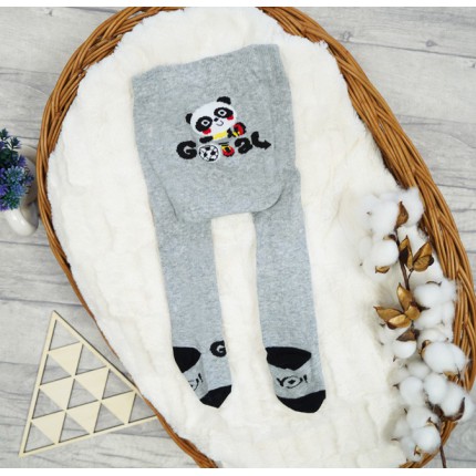 RAJSTOPY dziecięce szare panda gooal wzór 666