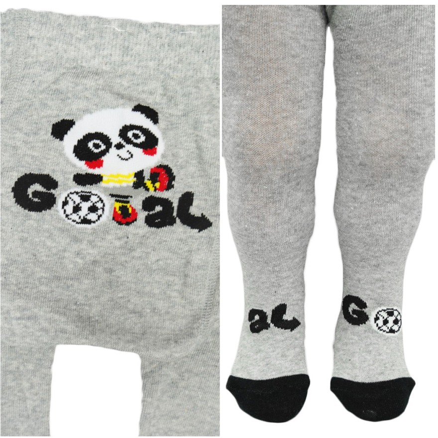 RAJSTOPY dziecięce szare panda gooal wzór 666