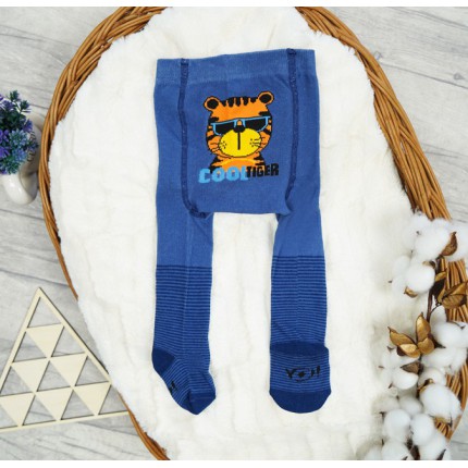 RAJSTOPY dziecięce niebieskie cool tiger wzór 667