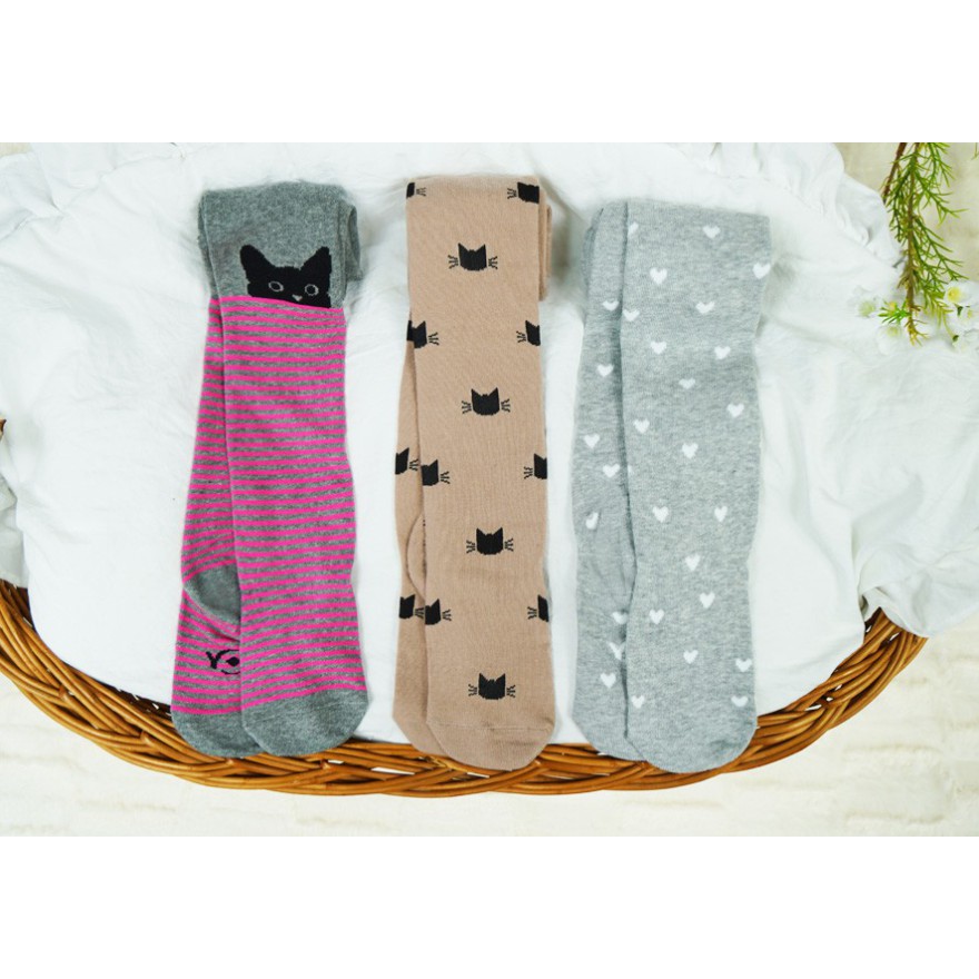 3pak RAJSTOPY bawełniane koty paski serduszka dziewczęce
