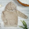 Beżowa BLUZA pluszowa ciepła kangurka z kapturem