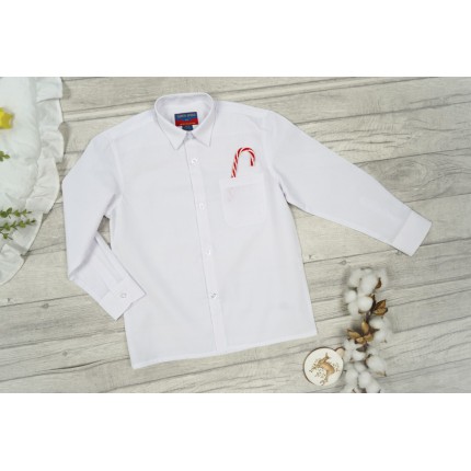 Biała koszula z długim rękawem elegancka szkoła komunia święta