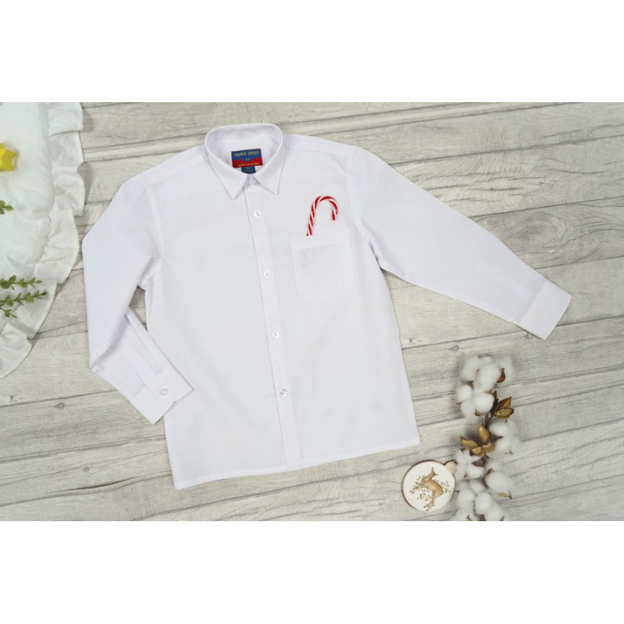 Biała koszula z długim rękawem elegancka szkoła komunia święta