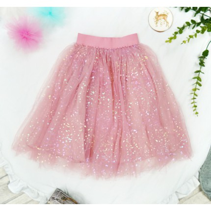 Różowa SPÓDNICA tiulowa w ciapki szkoła święta