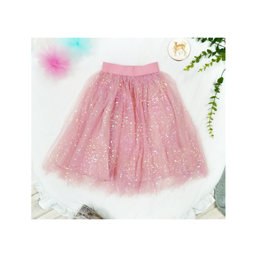 Różowa SPÓDNICA tiulowa w ciapki szkoła święta