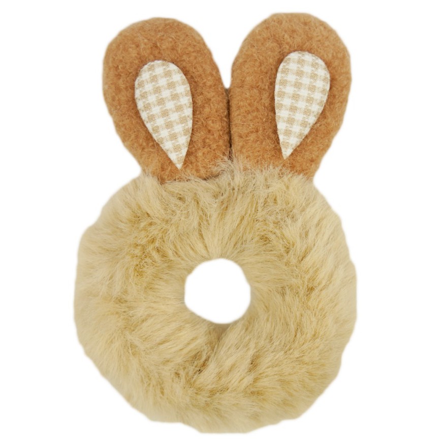 Beżowa pluszowa GUMKA z USZAMI do włosów królik