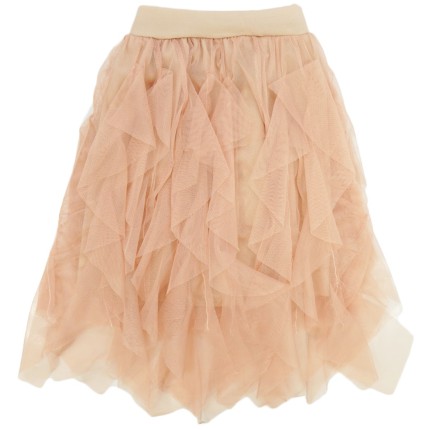 Beżowa SPÓDNICA tiulowa postrzępiona szkoła święta