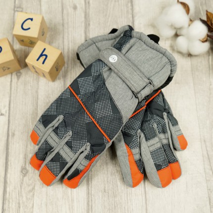 Grafitowo- szare rękawiczki narciarskie 5P KROPKI r.170