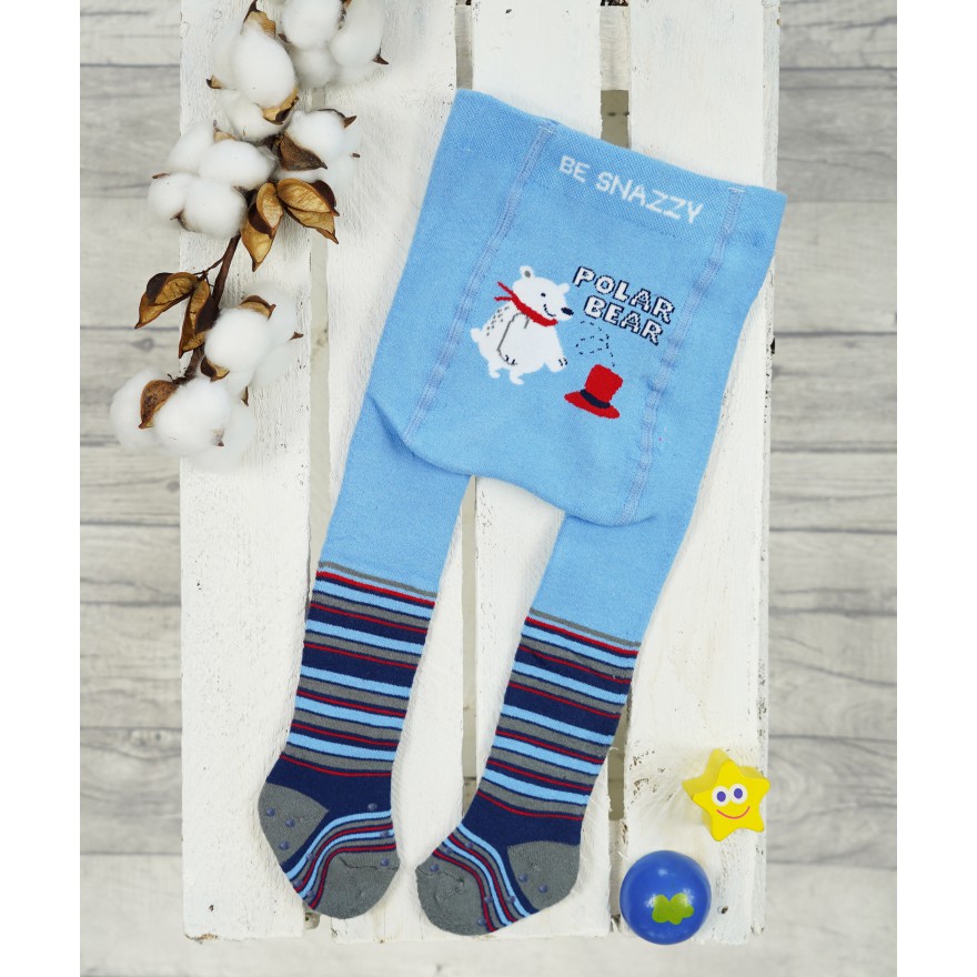 RAJSTOPY frotte do RACZKOWANIA GRUBE błękitne z ABS polarbear wzór 619