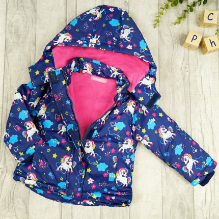 ZIMOWY KOMBINEZON dwuczęściowy GRANAT JEDNOROŻCE kurtka + spodnie