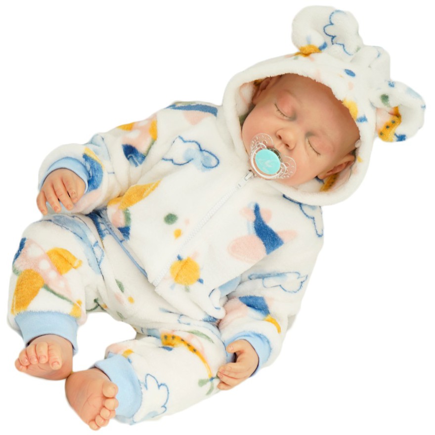 Biały komplet SAMOLOTY ciepły plusz BLUZA + SPODNIE uszy