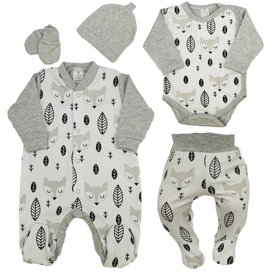 WYPRAWKA WCZEŚNIAK do szpitala 5 części szare liski 412s