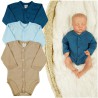 3pak BODY rozpinane WCZEŚNIAK niebieski jeans beż długi rękaw