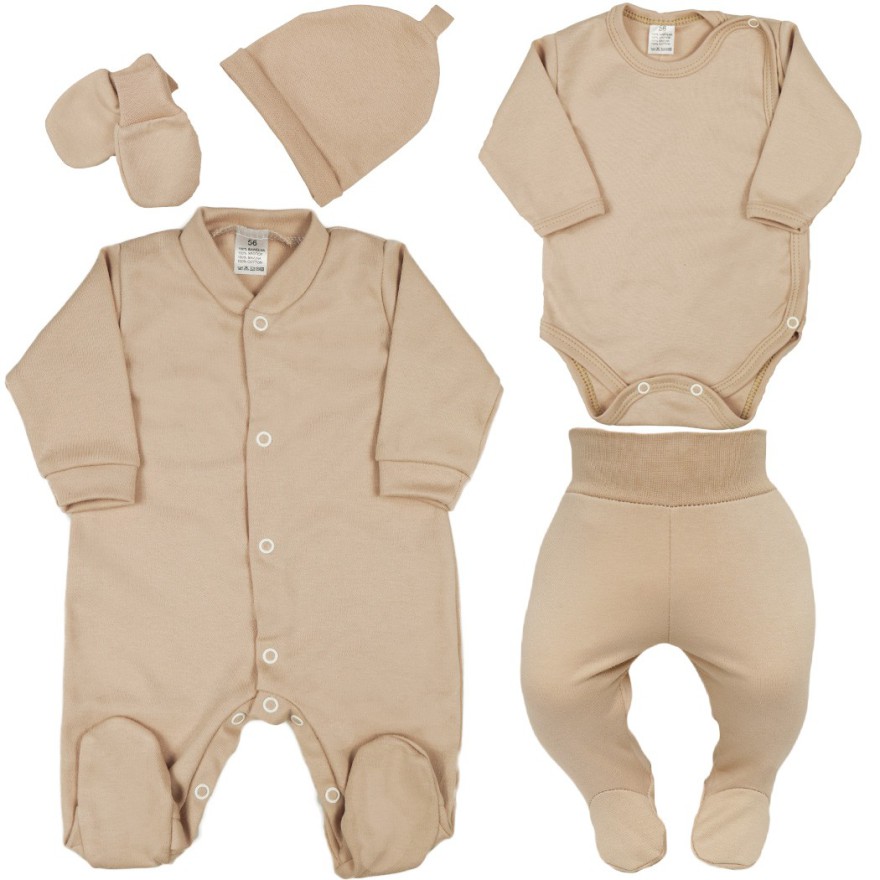 WYPRAWKA dla noworodka do szpitala 5 części beżowa