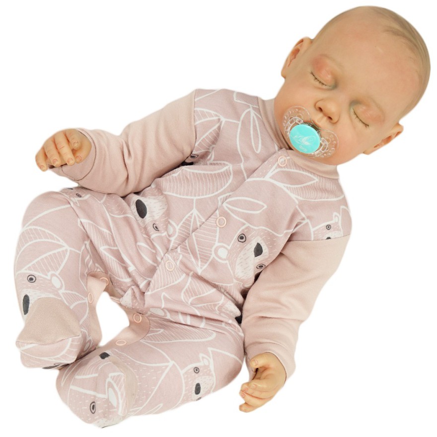 Pajac pajacyk bawełniany różowy w misie wzór 339r