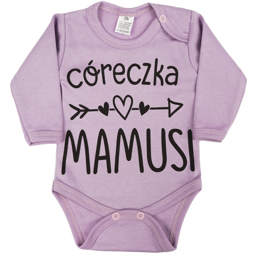 Wrzosowe BODY Córeczka Mamusi długi rękaw wzór 401