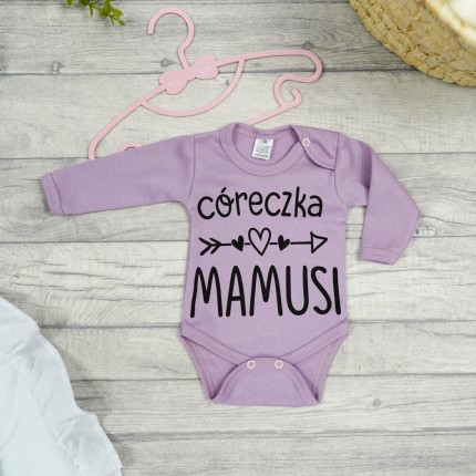 Wrzosowe BODY Córeczka Mamusi długi rękaw wzór 401