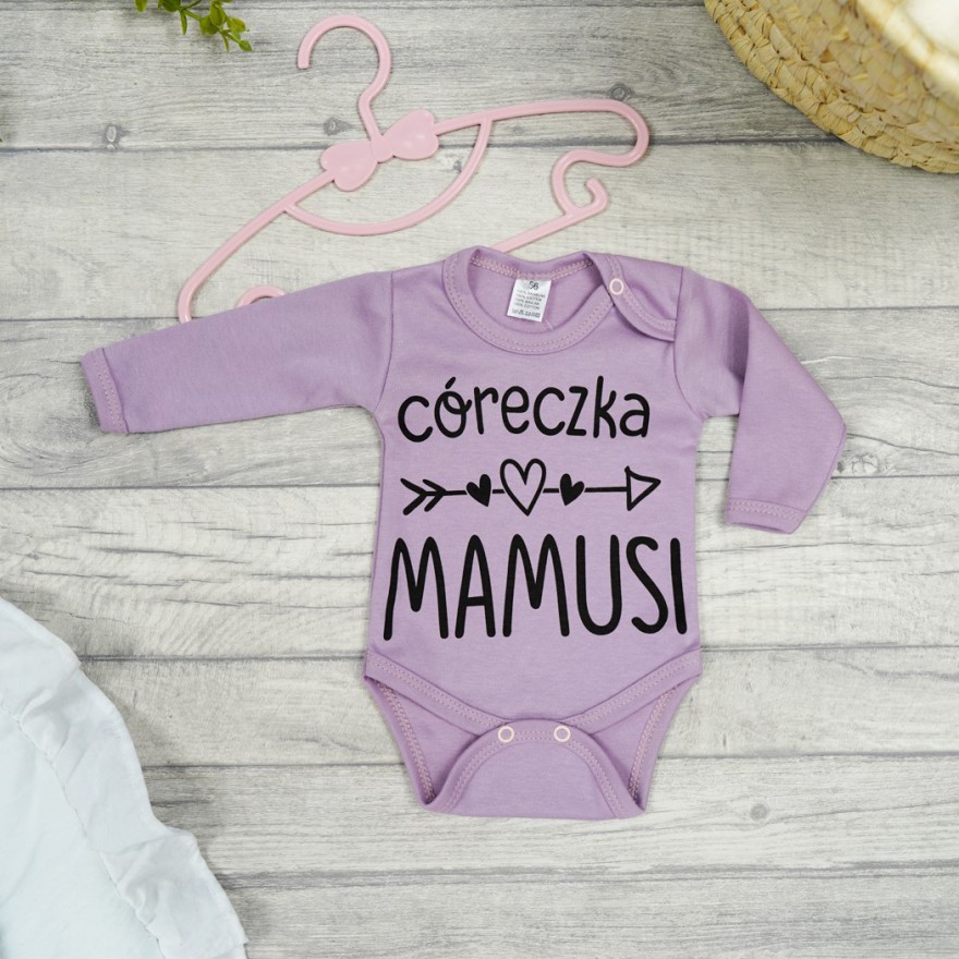 Wrzosowe BODY Córeczka Mamusi długi rękaw wzór 401
