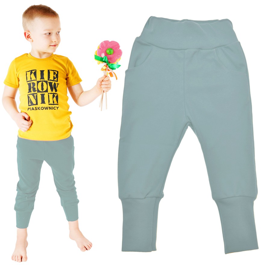 Likwidacja Iceberg spodnie bawełniane lekkie z wyciąganą gumką bezuciskowe NEON