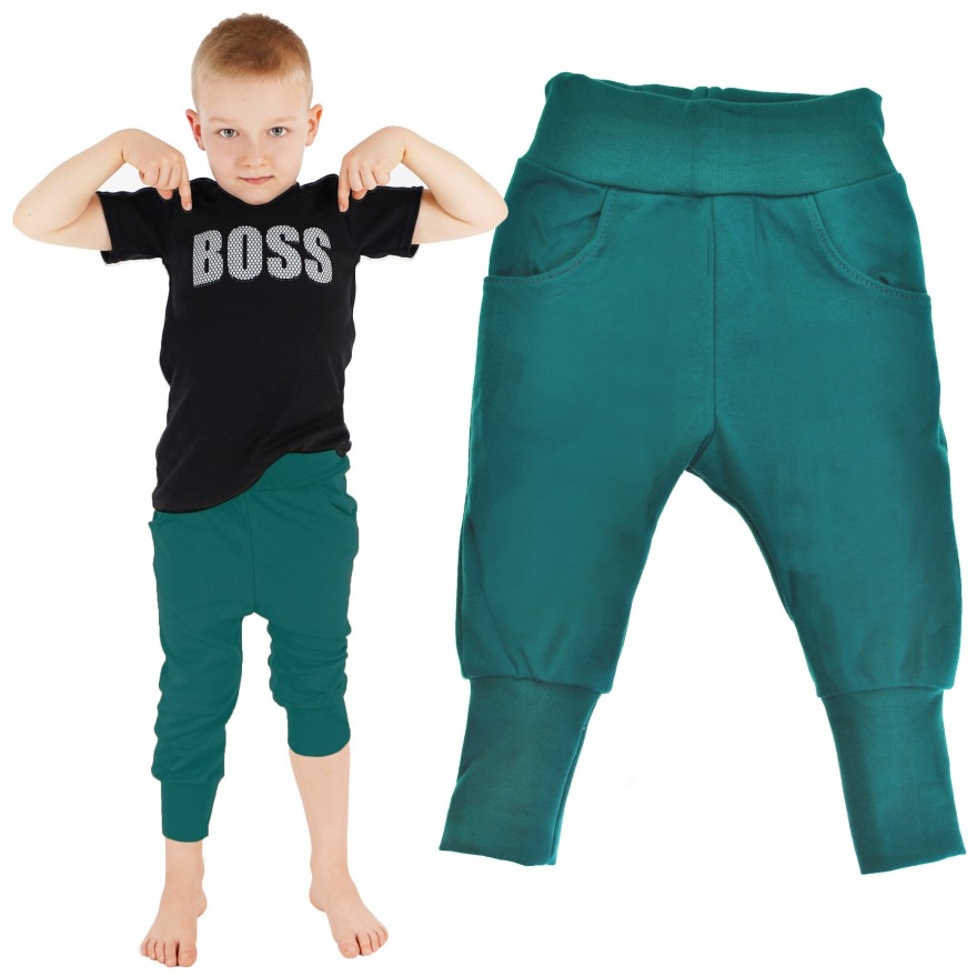 Likwidacja Butelkowe spodnie bawełniane lekkie z wyciąganą gumką bezuciskowe NEON