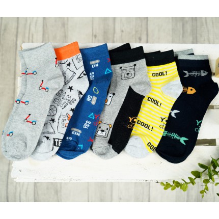 6 PAK SKARPETKI skarpety chłopięce COOL Game On ości