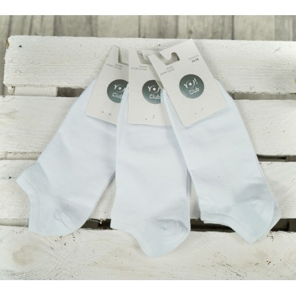 3-pak SKARPETY STOPKI SKARPETKI białe gładkie