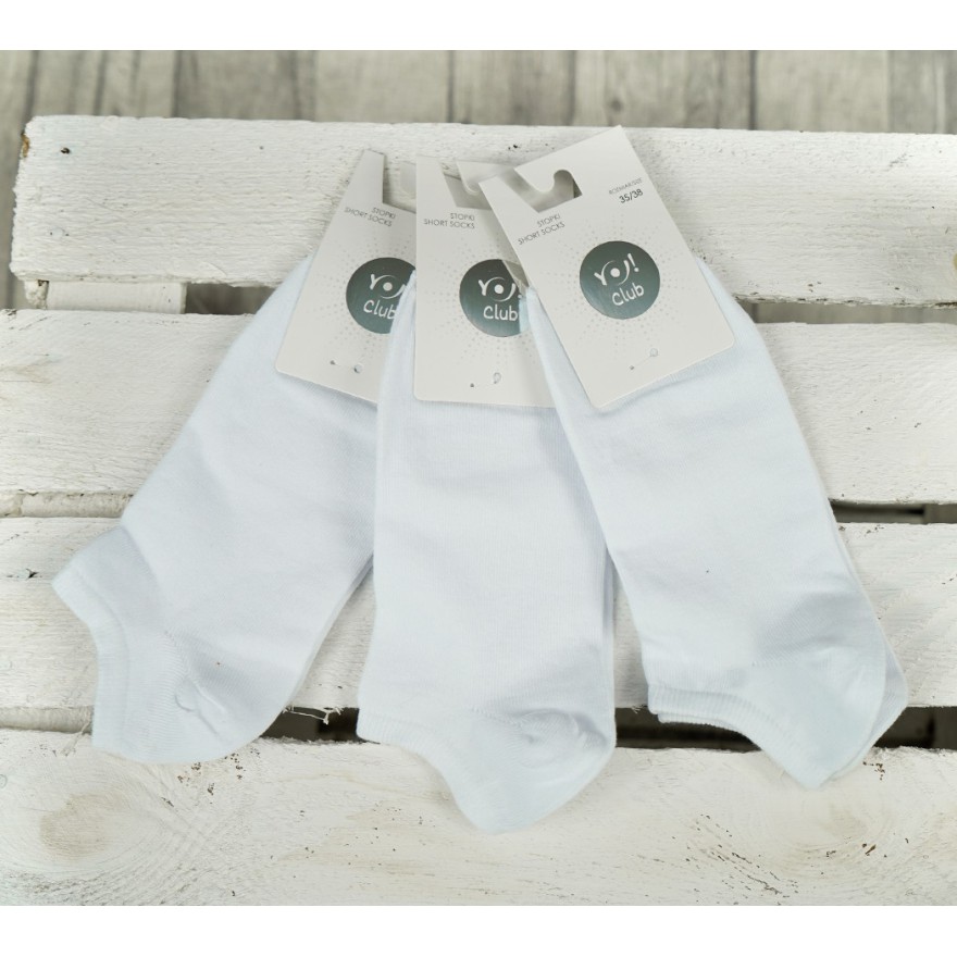 3-pak SKARPETY STOPKI SKARPETKI białe gładkie