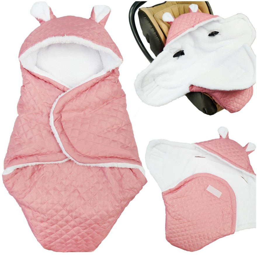 Ciemny róż otulacz śpiworek ocieplany do wózka fotelika nosidełka