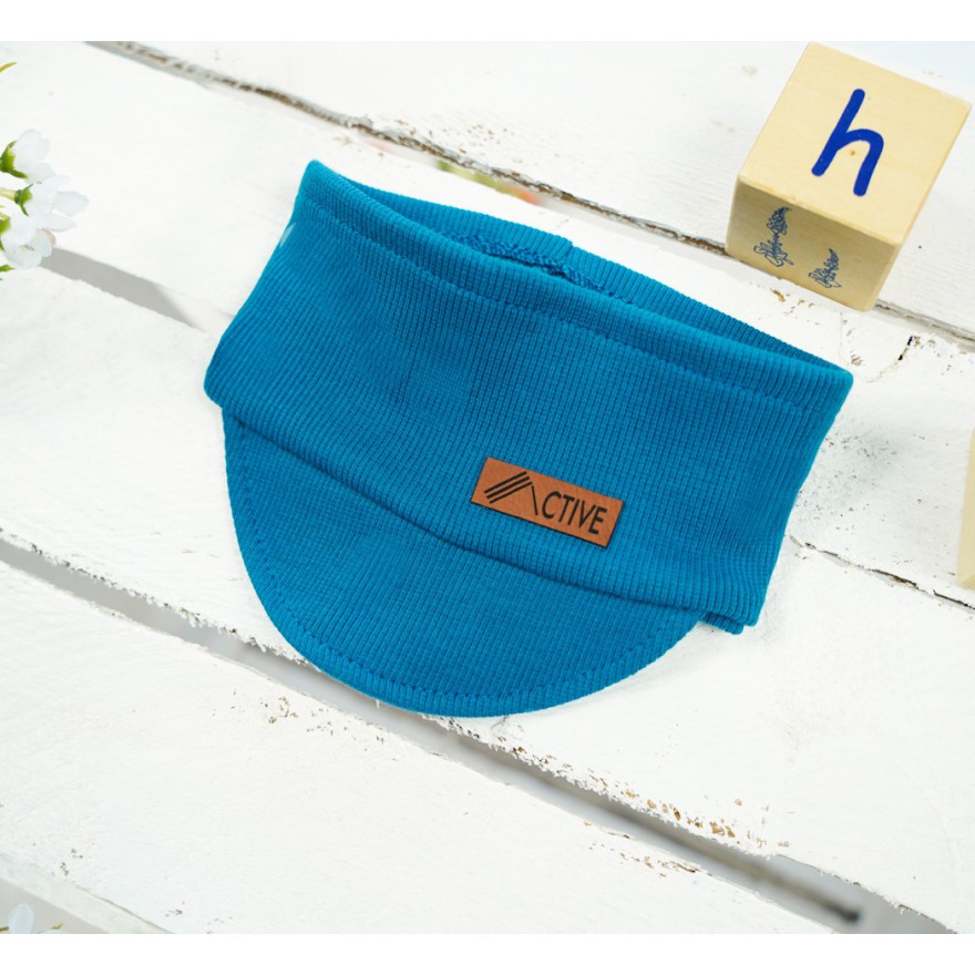 Morska OPASKA z daszkiem dziecięca w prążki ACTIVE