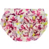 BLOOMERSY dziewczęce MAJTKI różowe kwiaty motyle z falbankami