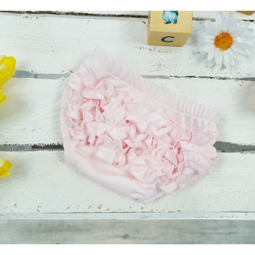 BLOOMERSY dziewczęce MAJTKI jasny róż z falbankami