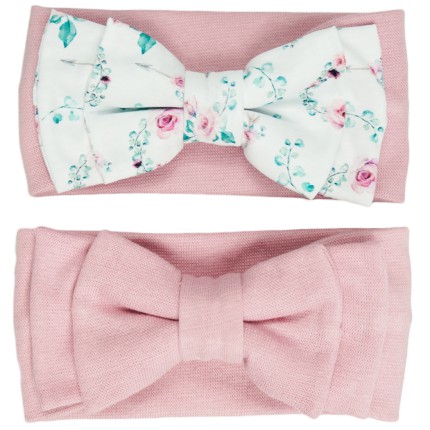 2pak OPASKA różowa dziewczęca z kokardą w kwiaty
