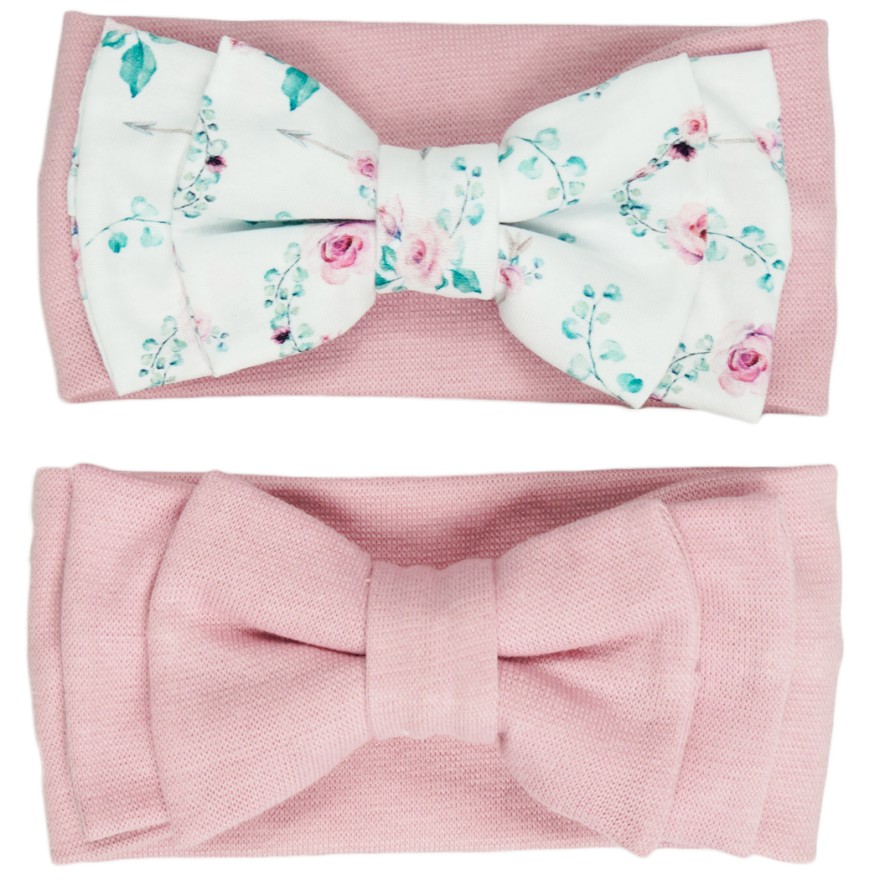 2pak OPASKA różowa dziewczęca z kokardą w kwiaty