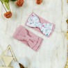 2pak OPASKA różowa dziewczęca z kokardą w kwiaty