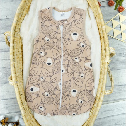 Beżowy ŚPIWÓR śpiworek niemowlęcy misie w.339b do spania wyprawka