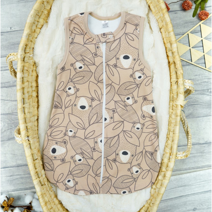 Beżowy ŚPIWÓR śpiworek niemowlęcy misie w.339b do spania wyprawka