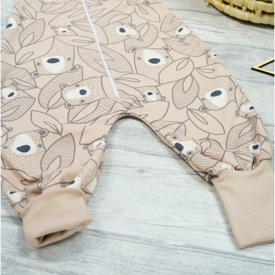 Beżowy ŚPIWÓR śpiworek z nogawkami rosnący w misie w.339b do spania