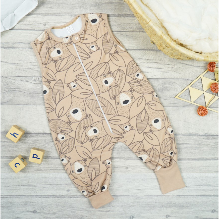 Beżowy ŚPIWÓR śpiworek z nogawkami rosnący w misie w.339b do spania