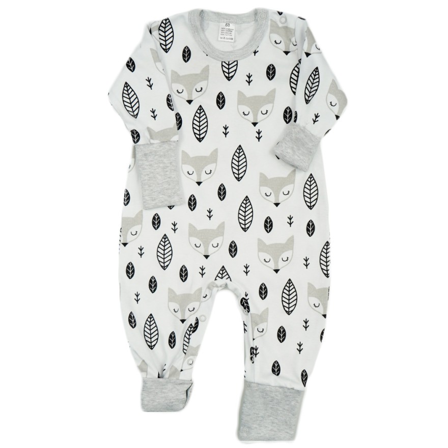 Pajac bez stópek RAMPERS szary w liski pajacyk rosnący 412s