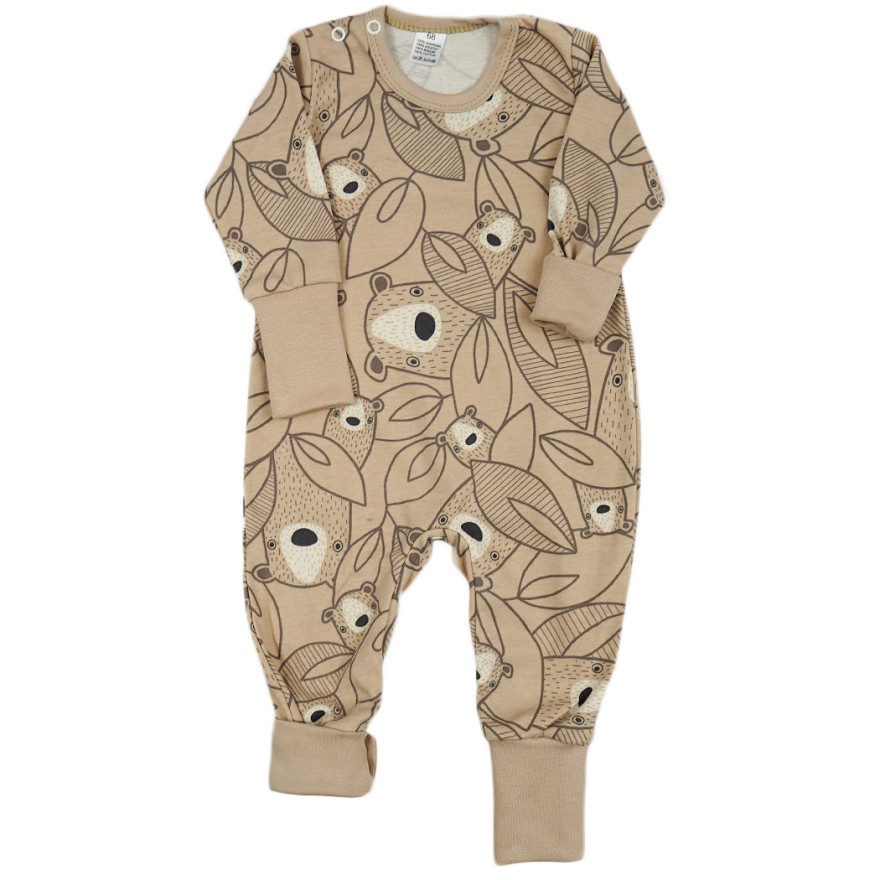 Pajac bez stópek RAMPERS beżowy w misie pajacyk rosnący 339b