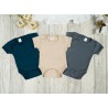 3pak BODY z krótkim rękawem petrol beż grafit