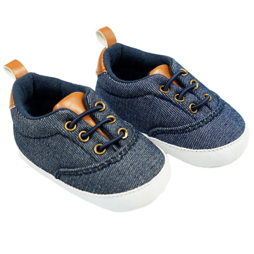 Trampki buty NIECHODKI BUCIKI granatowe z brązowym jeans