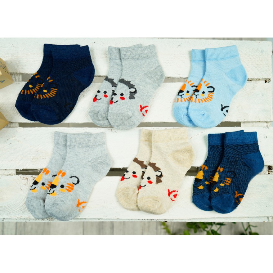 6pak skarpetki stopki chłopięce letnie ZWIERZAKI skarpety ażurowe C-54