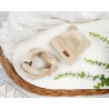 Beżowy komplet BEAR czapka + komin wiosna/jesień