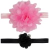 2pak Opaska dziewczęca z kwiatkiem czarna różowa