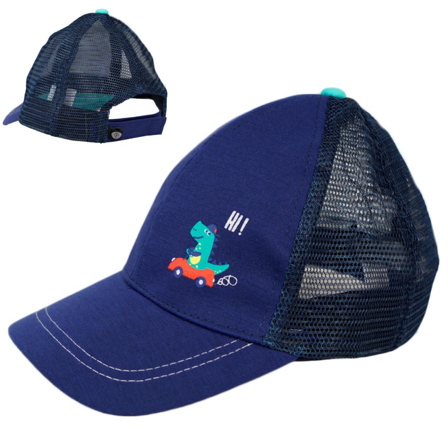 CZAPKA Z DASZKIEM chłopięca granat DINO w aucie HI! bejsbolówka