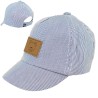 CZAPKA Z DASZKIEM chłopięca miś niebiesko biała paski bejsbolówka