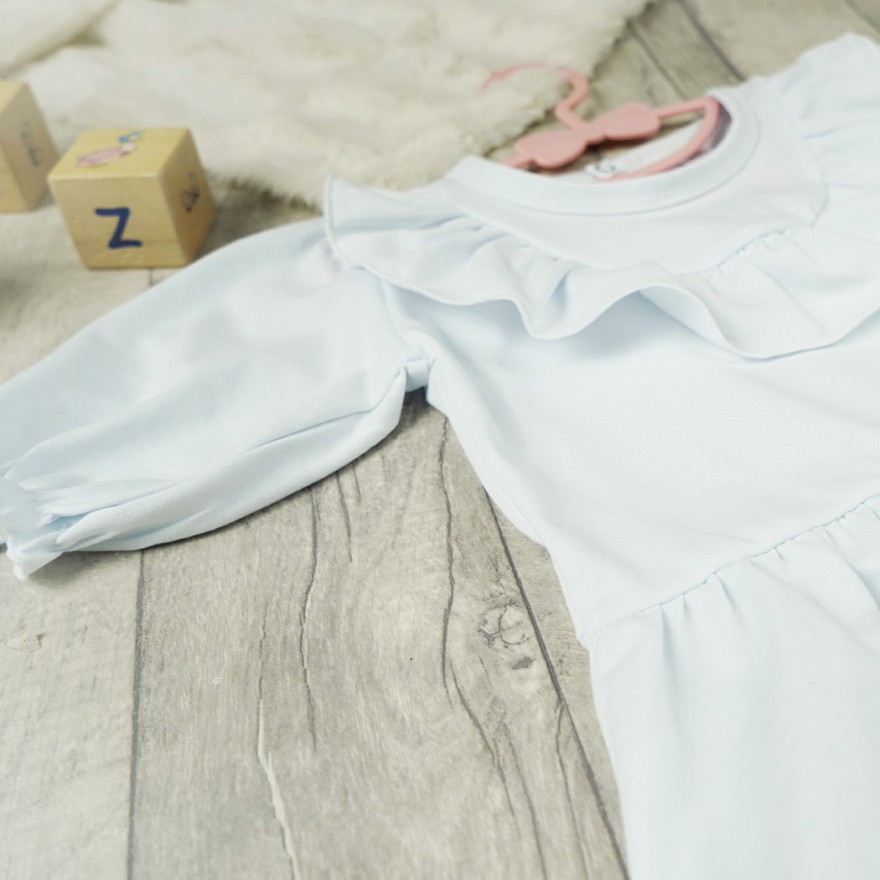 Biała SUKIENKA POLA z falbanką na dekolcie komunia pokomunijna święta