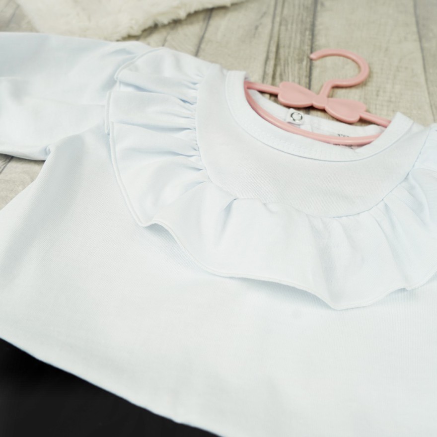 Biało- czarna SUKIENKA POLA z falbanką na dekolcie szkoła