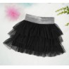 Czarna SPÓDNICA tiulowa z falbankami srebrna gumka szkoła